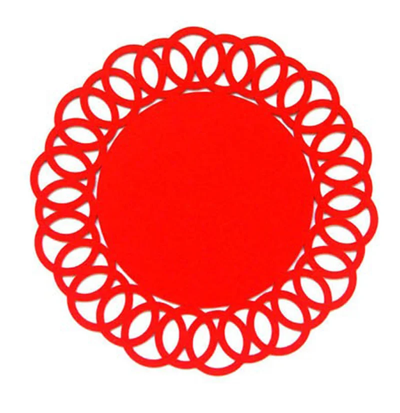 Laser cut round Christmas Table Placemats  dining table mat felt placemats Christmas Decorations for for dining table