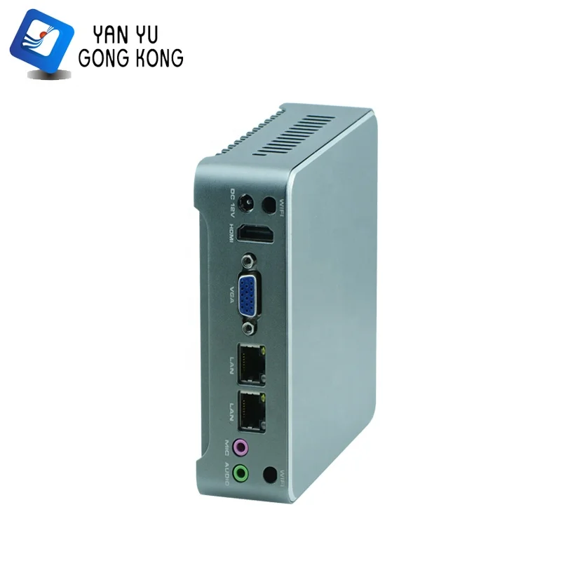 Yanyu nano J1900 quad core double network port fanless low power mini desktop computer