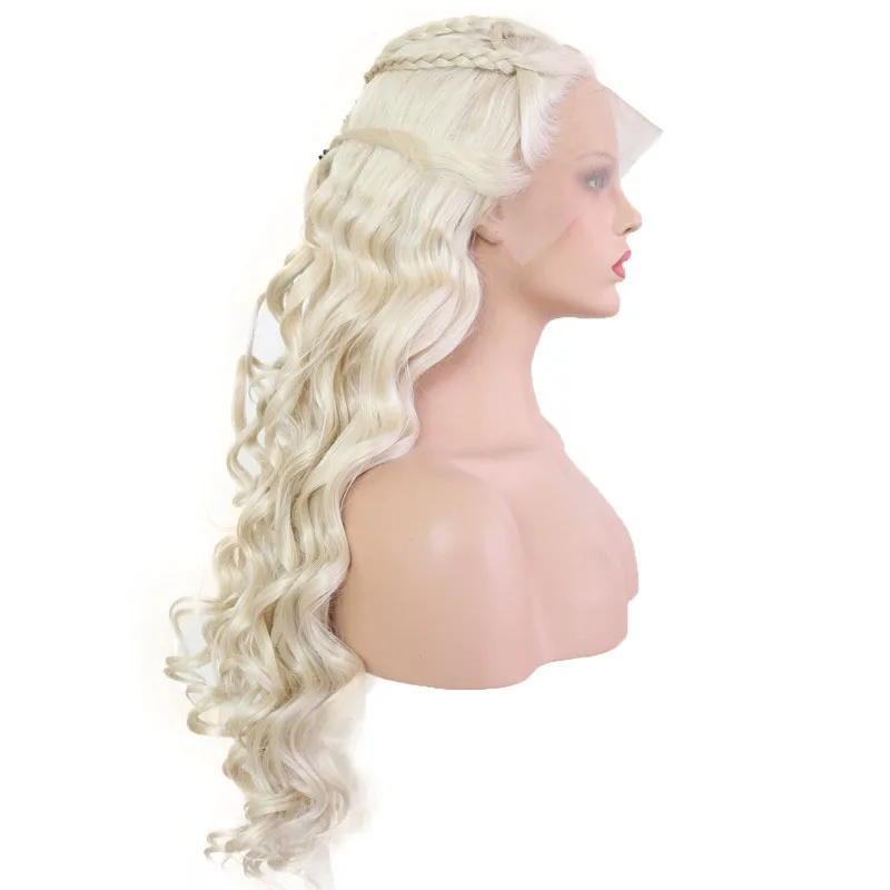 
Wholesale Heat Resistant Synthetic Lace Front Wigs wigs for black Blonde toupee Color Body Wave Long Glueless Wig With Baby Hair 