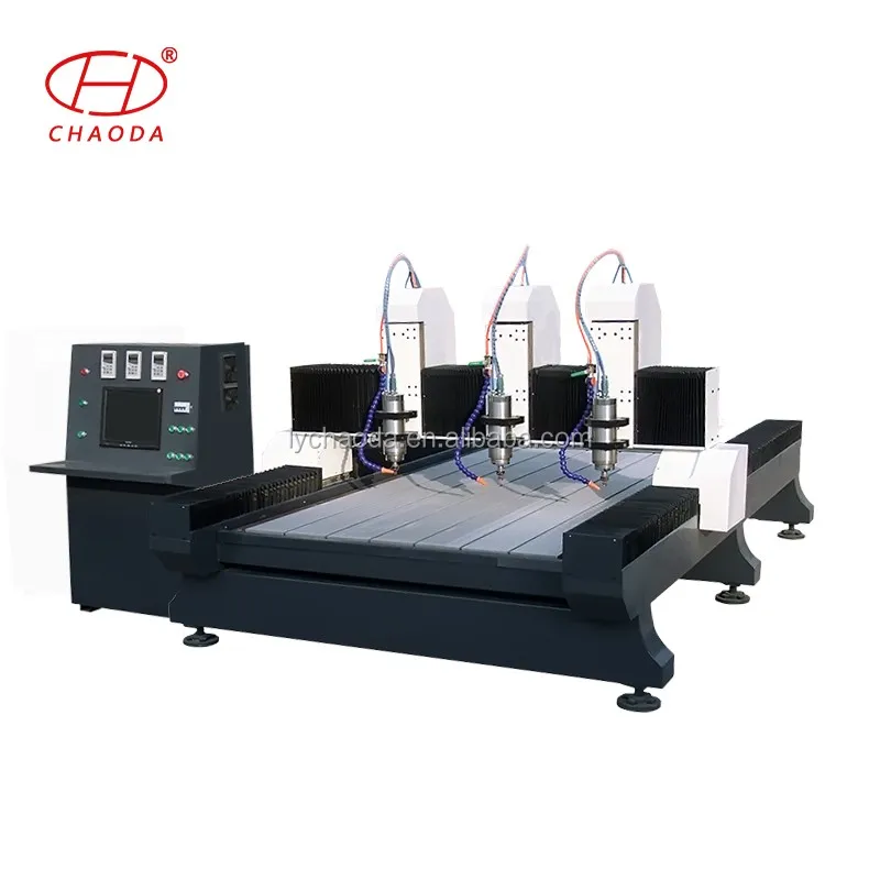 Low cost JCS1325 1 head, 2 head, 3 head cnc stone milling engraving carving machine
