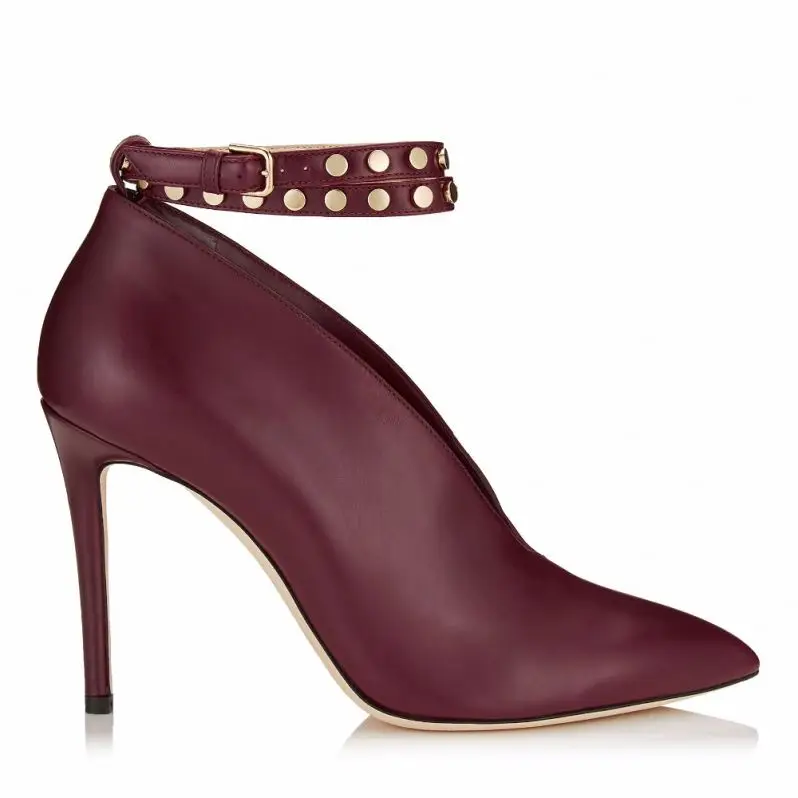 
 OEM ODM новая форма Алая кожа верхняя женская обувь на тонком высоком каблуке  