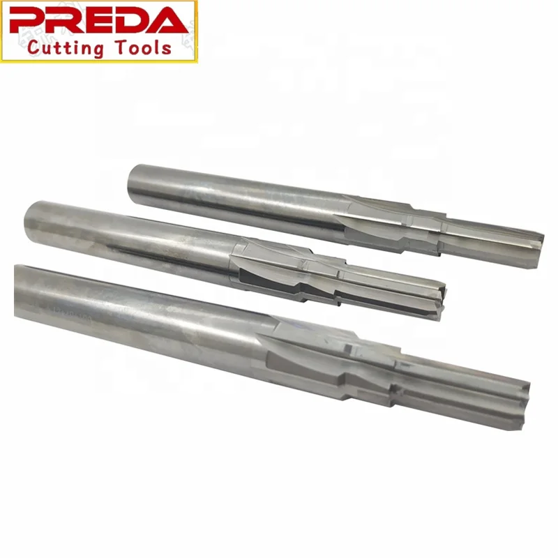
Solid carbide customized special HRC45 uncoated chamber tools 6 flutes compound reamer 