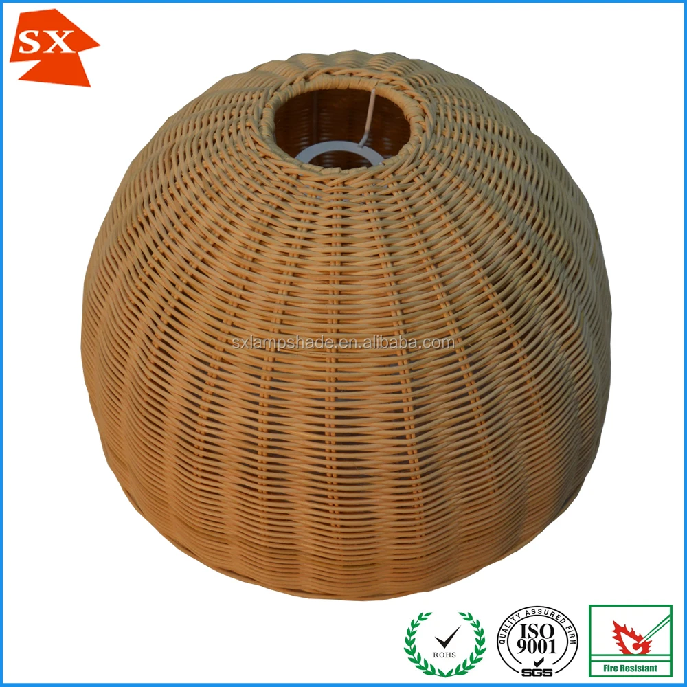 USA diy dome half moon yellow rattan bedroom decoration ceiling lampshade