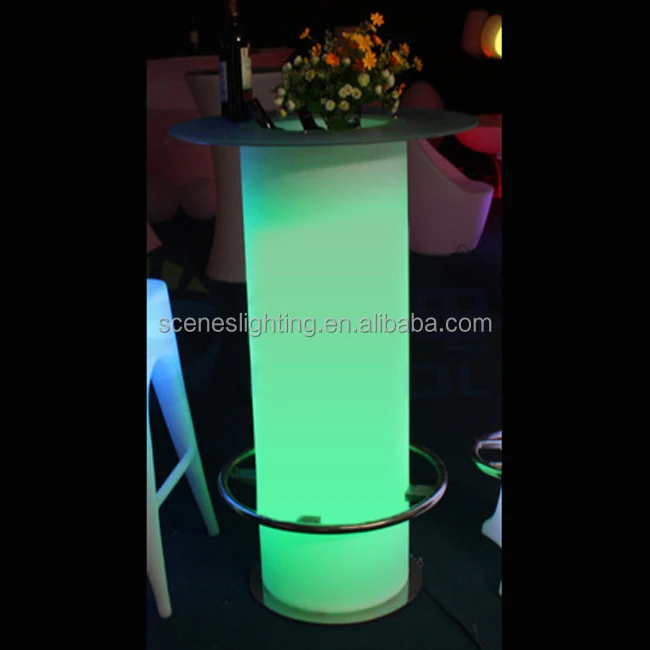 16 colors changing Cylinder shaped counter bar illuminated waterproof led bar table for nightclub