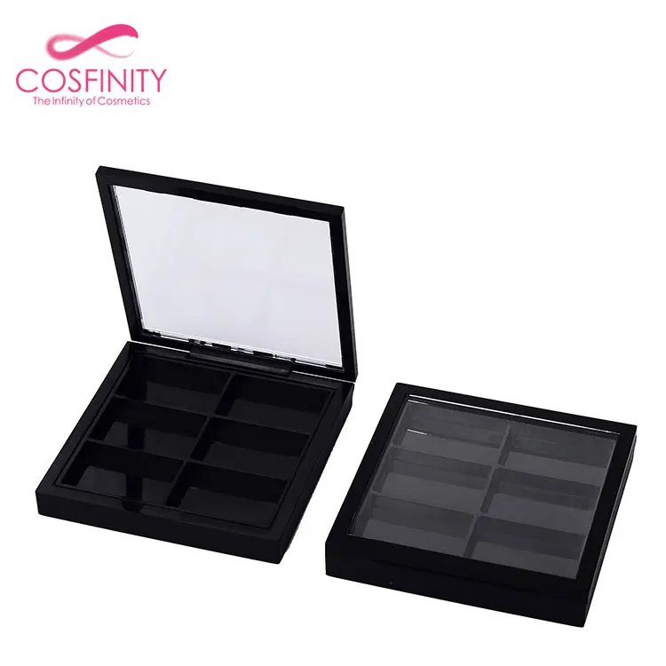 CP03-2517 square black 8-holes make your own blusher palette plastic eyeshadow palette empty / eyeshadow pallet custom