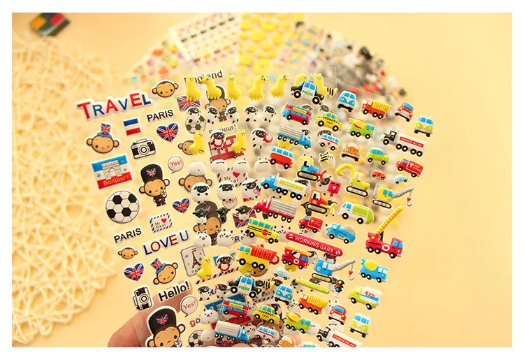 Custom OEM adhesive cartoon 3D puffy sticker