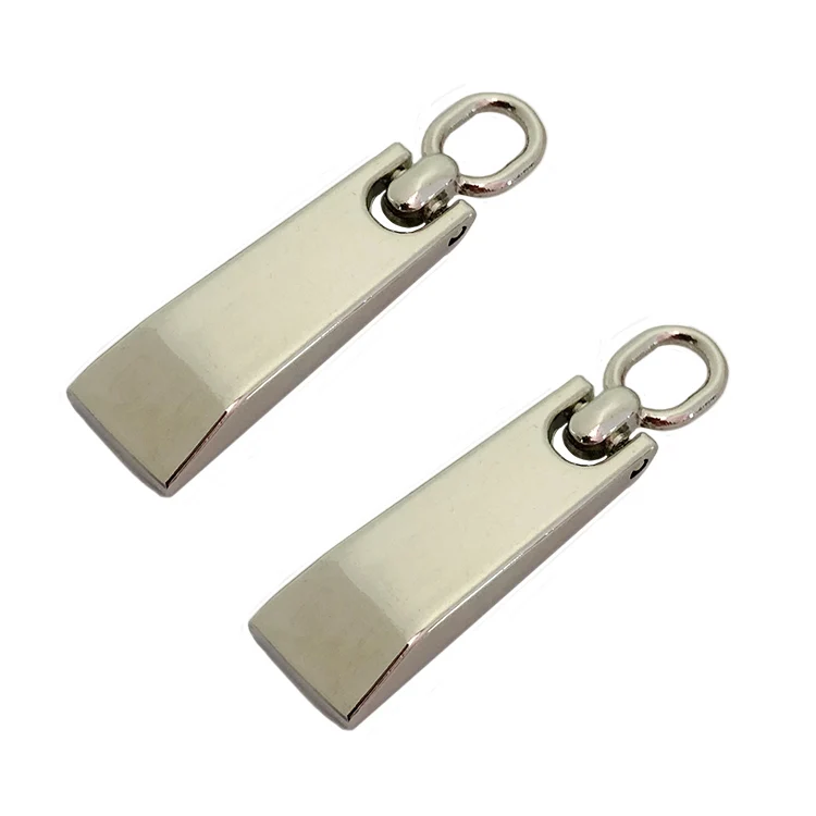 
Zinc alloy design gold silver engraved brand logo custom metal zip puller for handbags 
