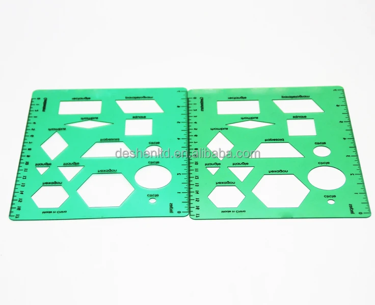 Drawings Templates Measuring Geometric Rulers Plastic Draft Rulers for School Office Supplies, Set of 5