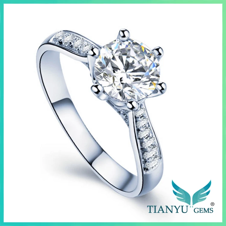 
 изделия оптовая продажа Золота синтетических алмазов Обручальные Moissanite кольца с 6.5 мм EF Неоправленных драгоценных камней  