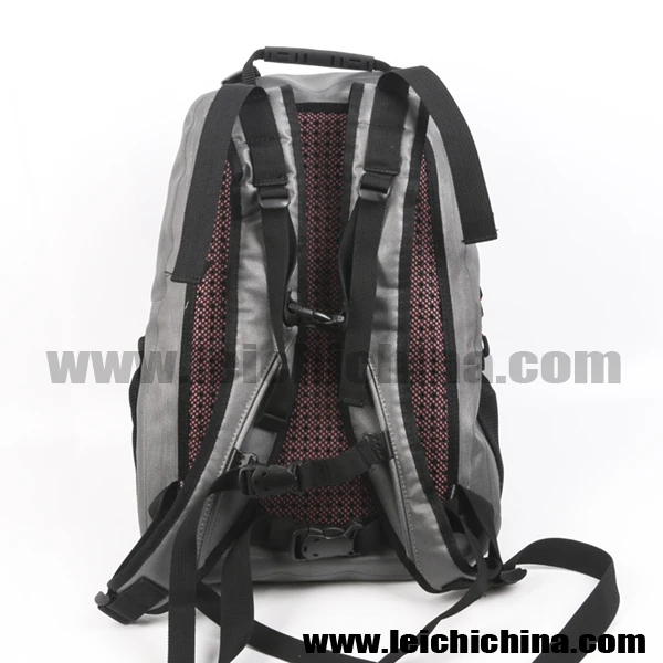 840D Polyurethane-coated waterproof fishing tackle backpack