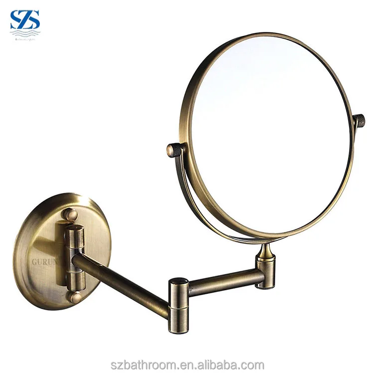 Double Side Wall Brass Copper Unbreakable Makeup Mirror Round For Children