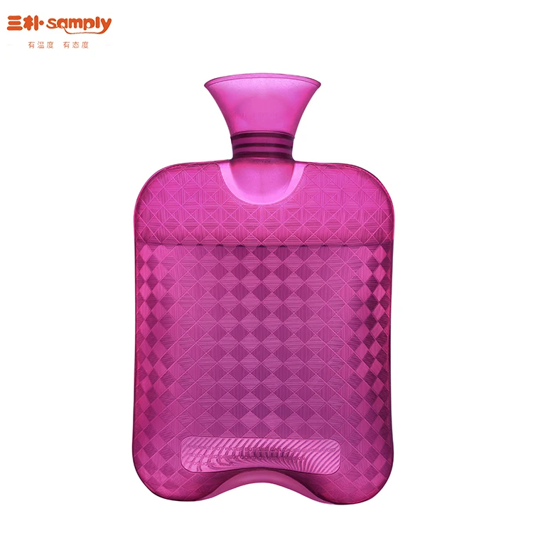 
2 litre hot water bottle red quality for pain with knitted cloth cover 