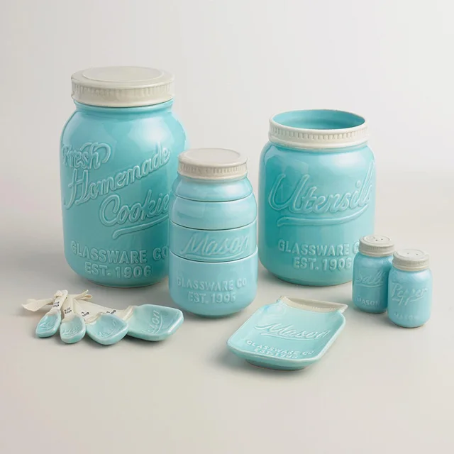 Wholesale custom color ceramic mason jar spoon rest