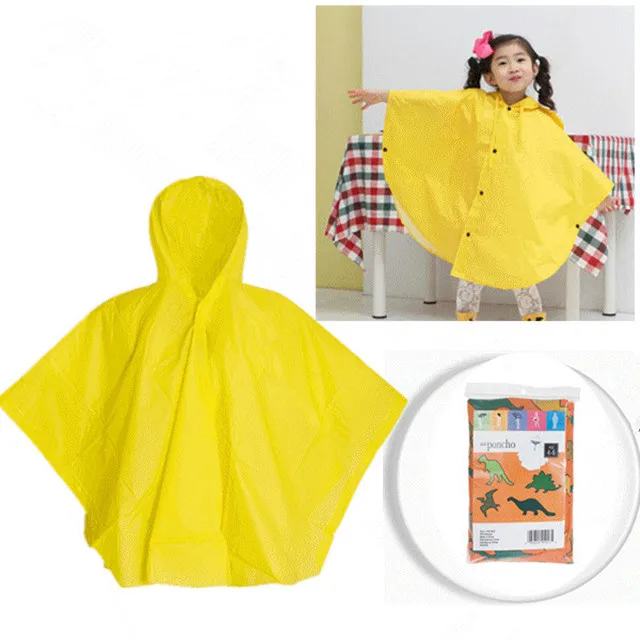 Printed fleece  Waterproof Yellow kids knitted ponchos/children raincoat