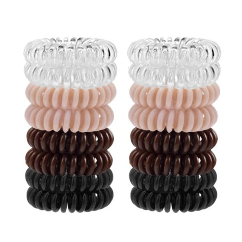 High quality women 3.5cm 4cm kids pink mint brown black traceless scrunchies elastic clear hair ties sports hair band