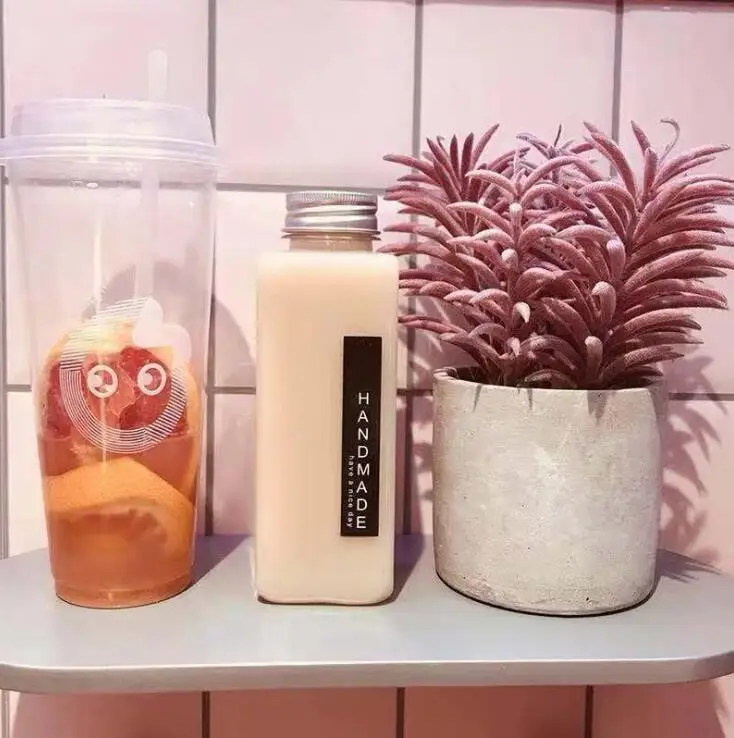 BPA FREE U-shaped PET 500ml 16oz Plastic pet beverage milk tea bottle for drinking liquid