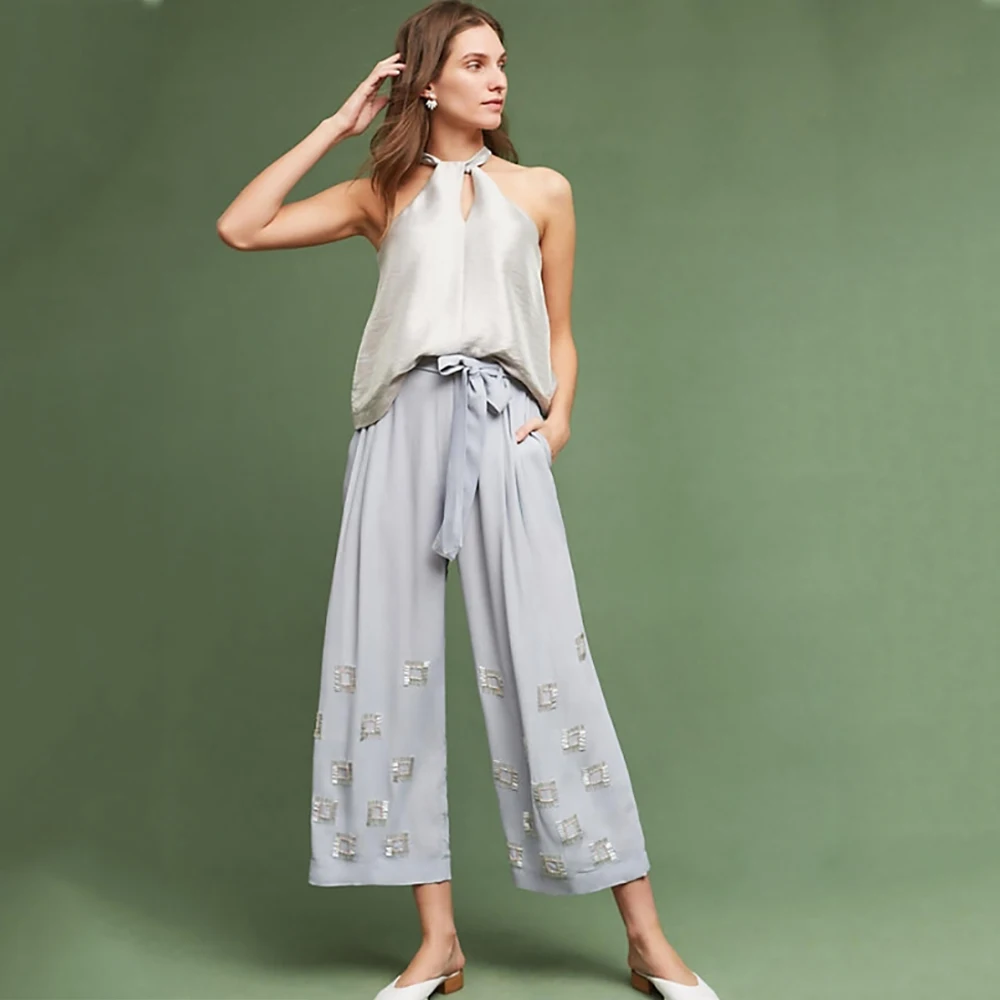 
Solid Silver Women Blouse Crew Neck Sleeveless Off Shoulder Hollow Out Casual Tops Backless Slim Elegant Blouse 