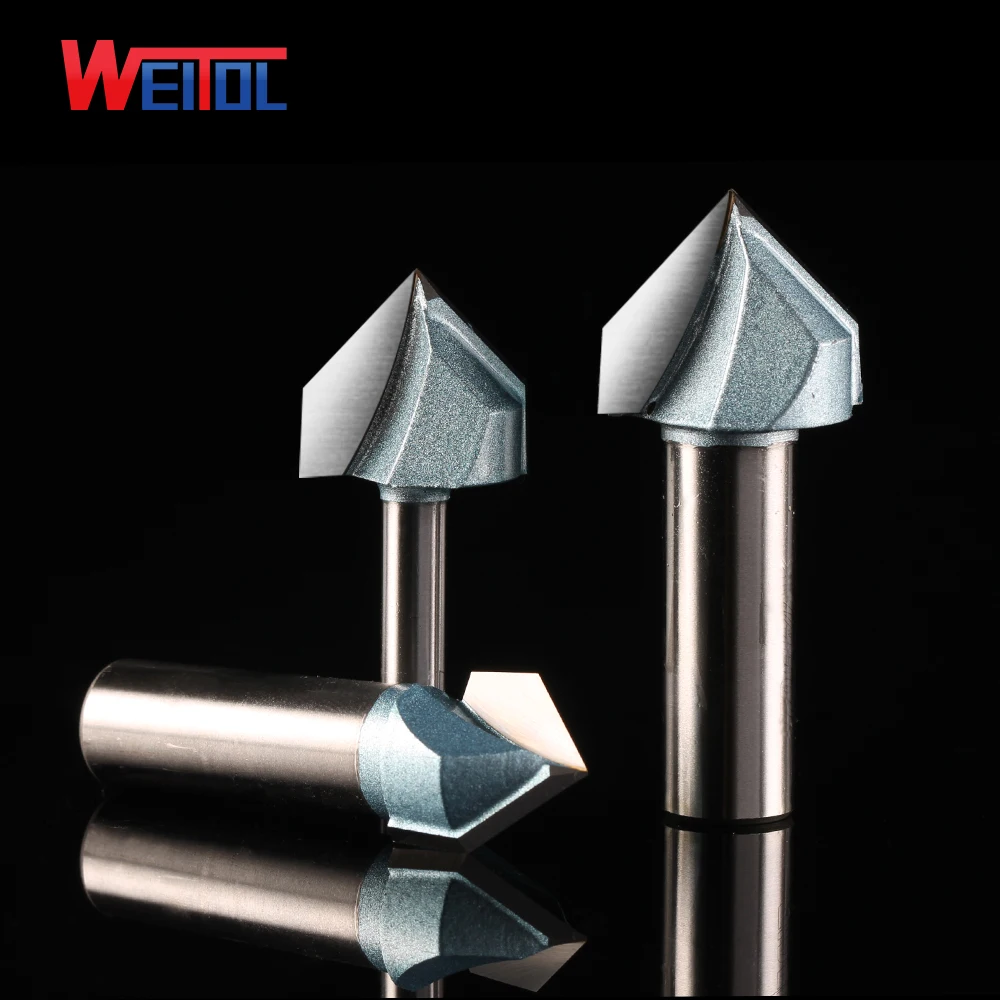 small wood cnc router technical V grooving bit 90 angle Trimming knife