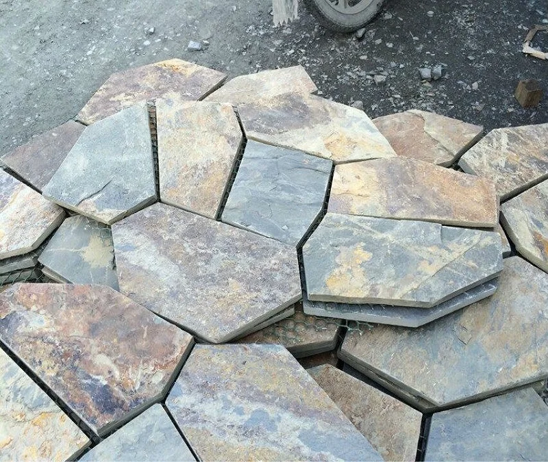 Landscaping Slate Rock , Slate Floor Photos Modern Outdoor Wall Tiles Villa Waterproof Flexible Croco Skin Leather Tiles 2 Years