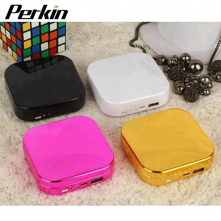 2018 New high quality cheap price built-in line mirror low price power bank 7800mah portable charger