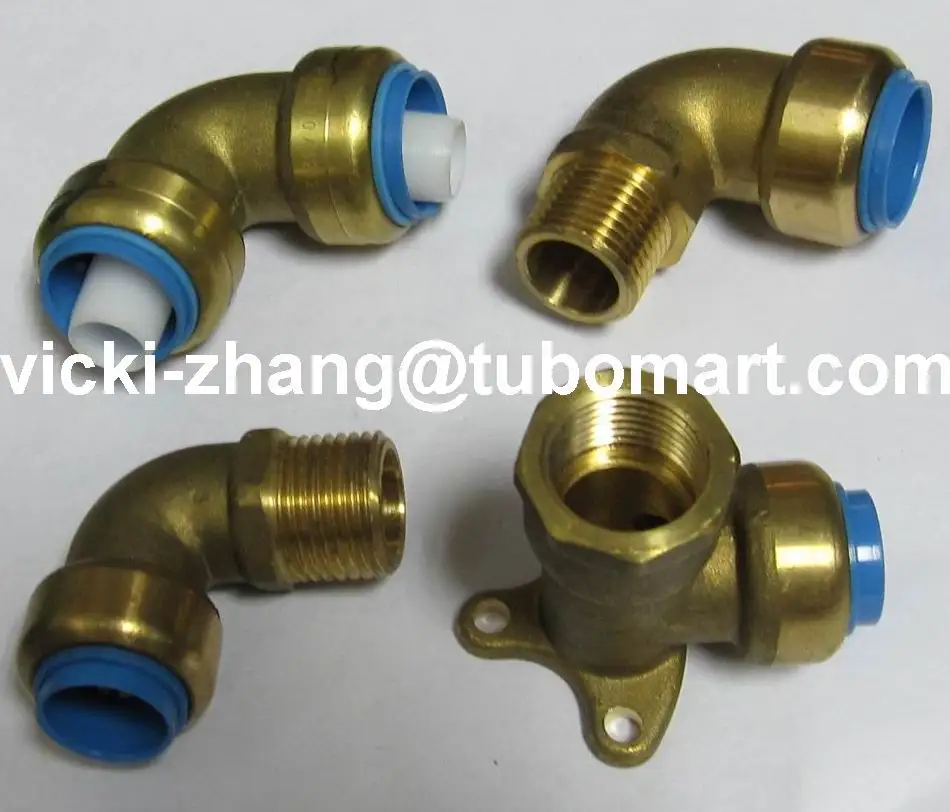 Вставной штуцер быстроразъемный pex для трубы ПВХ медная