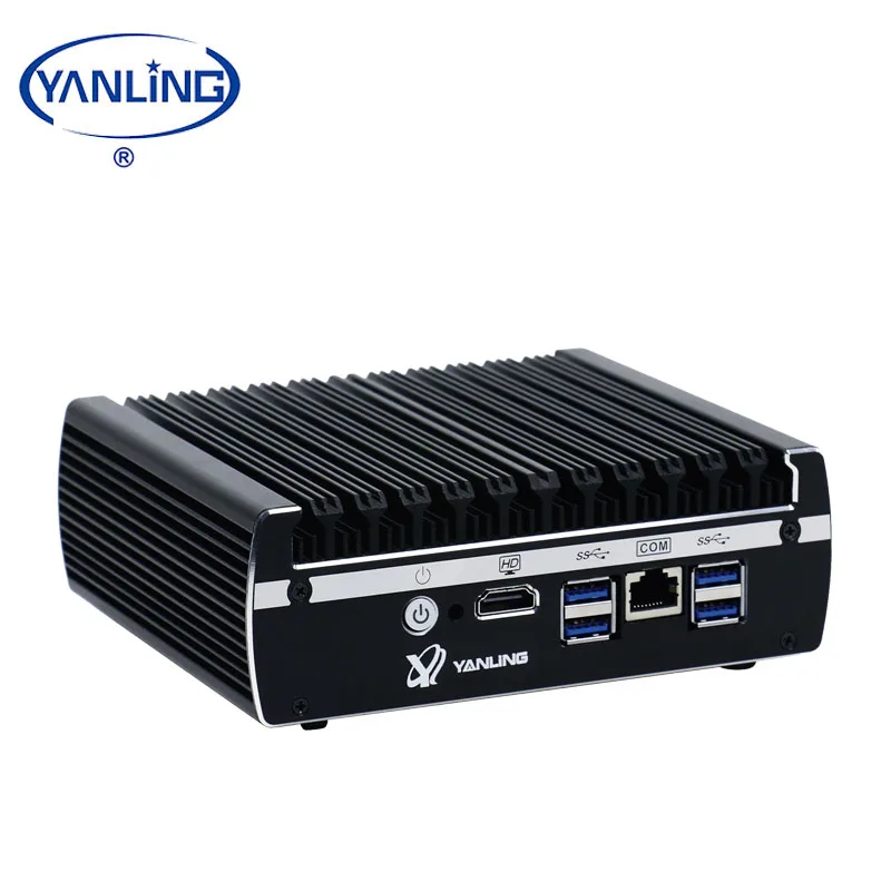 Yanling Fanless Mini PC 6LAN 4USB3.0 Intel 3865U&Core I3 7100U Mini Computer