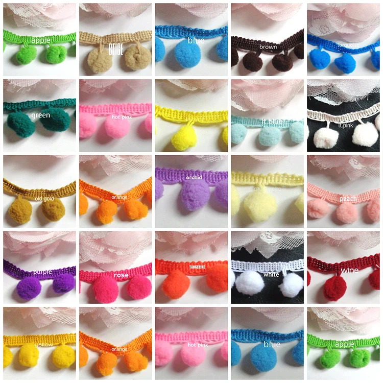 High Quality Colorful Cotton Fringe Tassel Trim Pom Pom Fringe for Sale