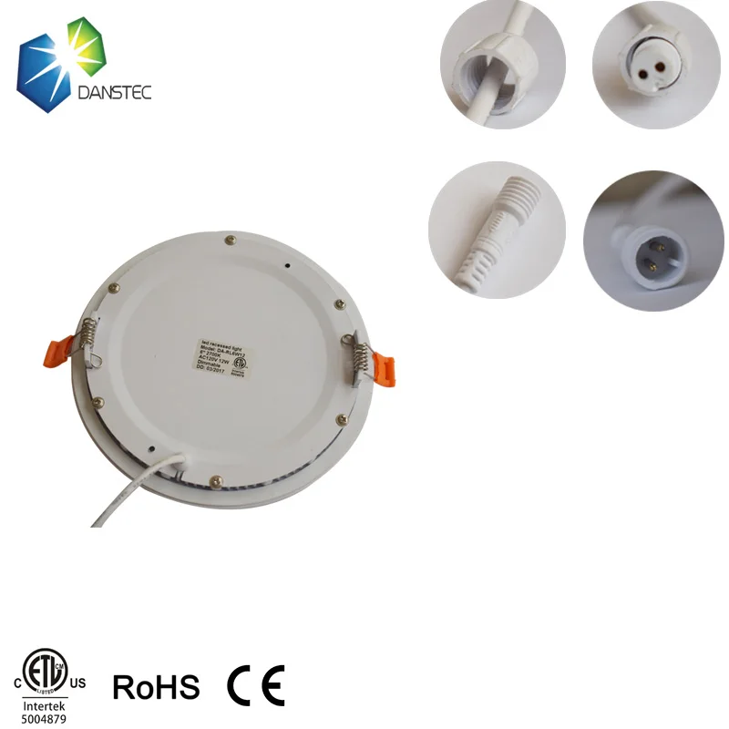 ETL recessed concrete ceiling light 4' 9W led downlight dimmable pot lights