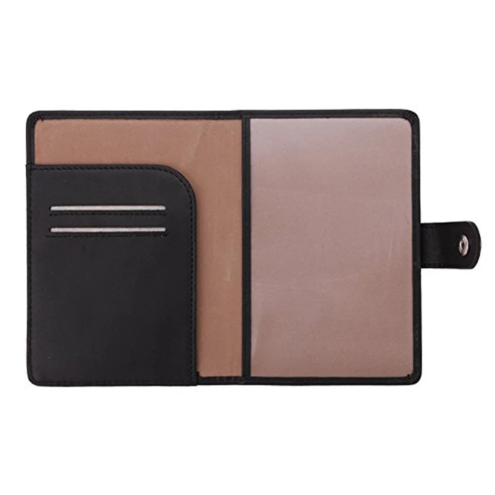 Custom Embossed with RFID Blocking Passport Holder Fancy PU Leather Passport Wallet Cover Case with Button