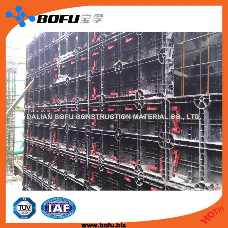 reusable plastic formwork panel for wall