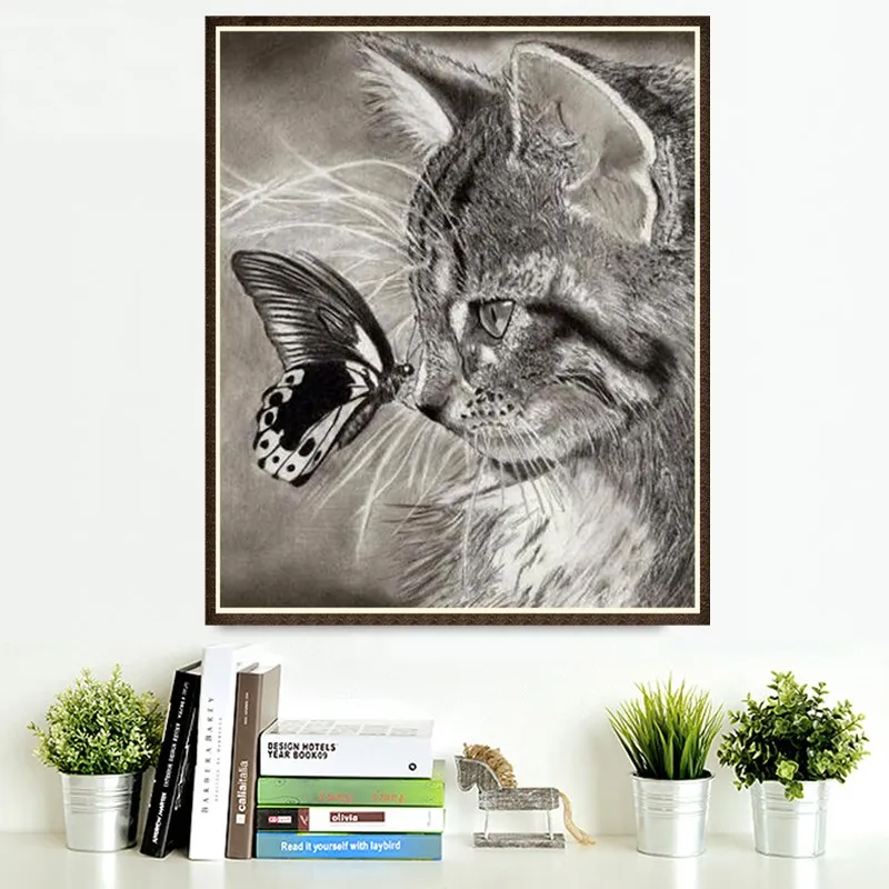 Cat drawing 3D Full Drill Diamond Embroidery 5d diamond picture