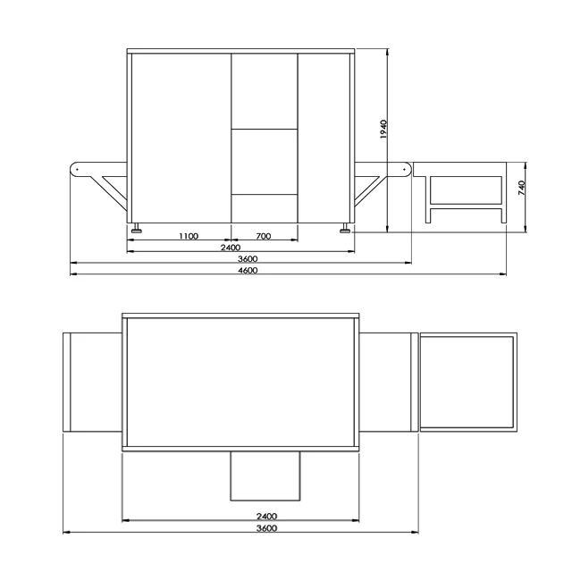 Easy loading conveyor and large tunnel 1*1m for X-ray screening of large baggage and small cargo