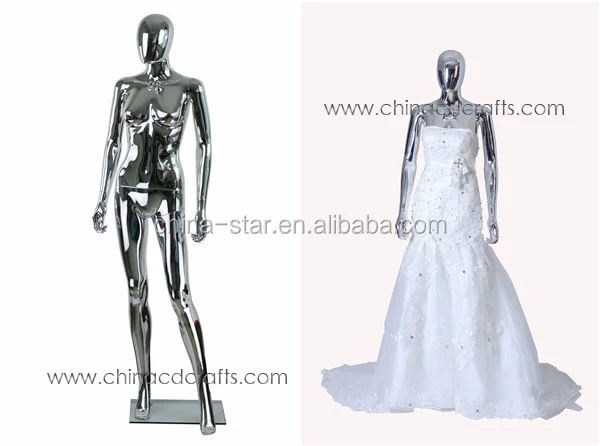 high quality hot sale plastic chrome silver female models, manikin, chear plastic mannequin