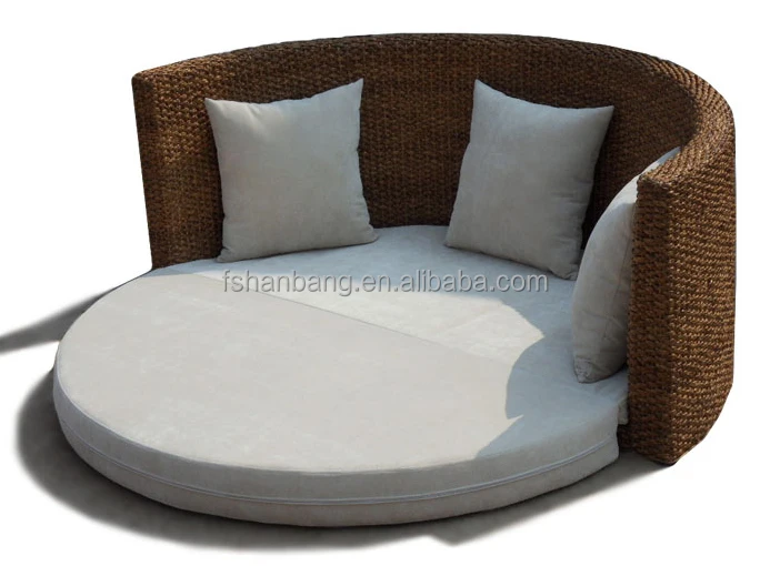 High Quality New Design Rattan Wicker Round sofa bed