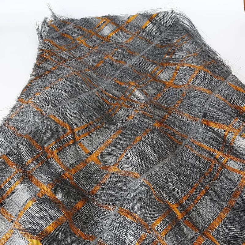 KEER wholesale modern style  fabric plaid pattern fabric cotton polyester fabric clothing material blackout