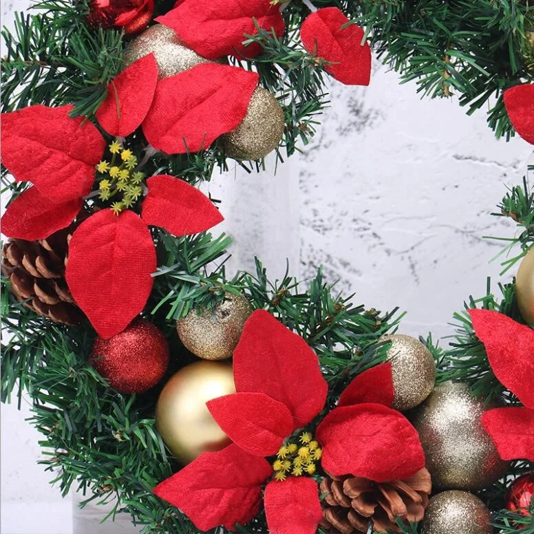 
Traditional Plain PVC Christmas Wreath artificial pine wreath soft needles diameter 50 cm 