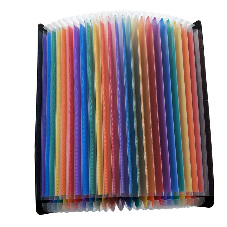 Large Plastic Rainbow Expandable File  Accordion A4 Document Folder