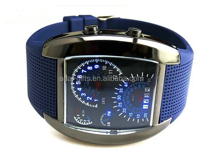 max speed relojs unisex blue car led watch silicone meter watch