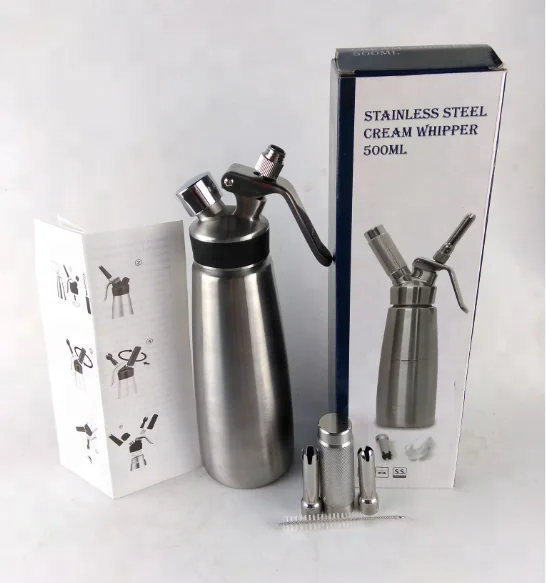 Черный Профессиональный дозатор взбитого крема с герметичными усиленными алюминиевыми нитями для максимальной прочности и безопасности-1 пинта