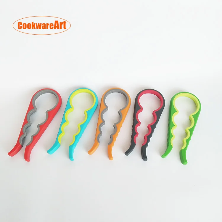 
Hot sale easy grip 4-in-1 plastic multi-function bottle jar opener 