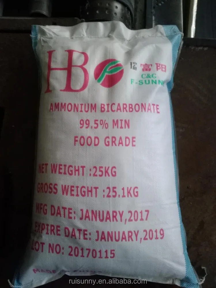 Ammonium bicarbonate food grade for baked goods raising agent food additive