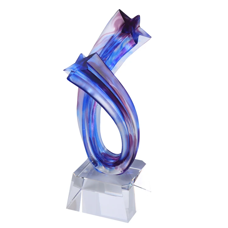 
Factory Selling High Quality Anniversary Awards Star Liuli Glazed Trophy for Annual Awards 