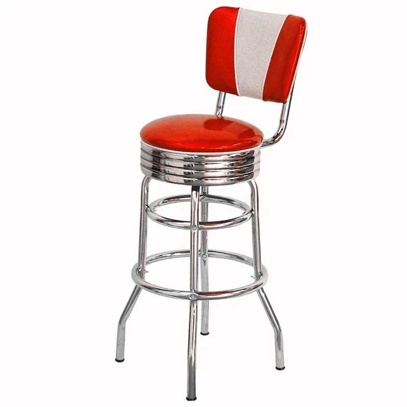 V-Back American Retro diner Bar Stools high chair restaurant furniture fast food restaurant dine set