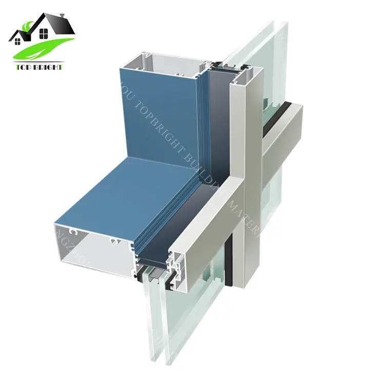 
glass aluminum unitized curtain wall profile system price huge curtain wall cladding aluminium alloy steel frame 