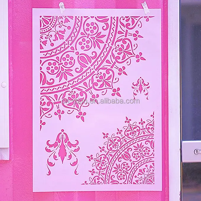 Customized Mylar 12inch size DIY Decorative Stencil Template for Painting on Walls Furniture Crafts