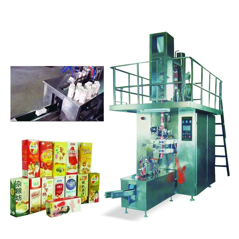 Full automatic stainless steel juice with 125ml carton box filling and packing machine