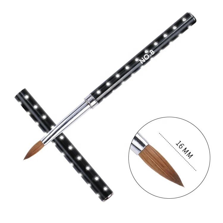 Nail Art Brush Detachable Acrylic Carving Pen 100% Pure Kolinsky Sable Hair Sculpture Acrylic Nail Brush