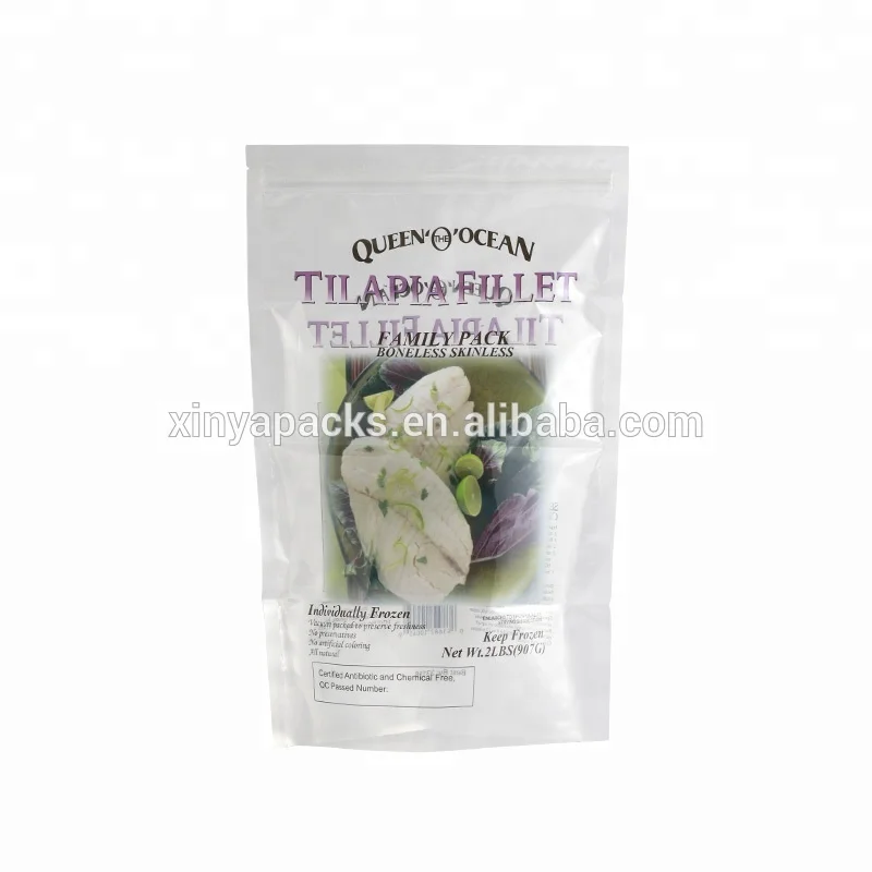 
High barrier resealable zipper vacuum packaging bag for sea food, meat packaging 
