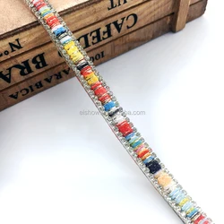 original factory heat transfer designs webbing chain rhinestone decoration hot fix trim for garment accessory