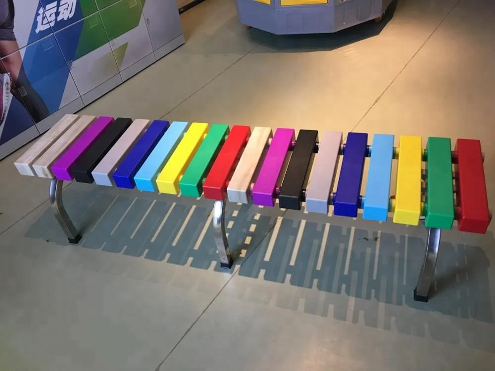 Stainless Steel Leg Plastic Bench